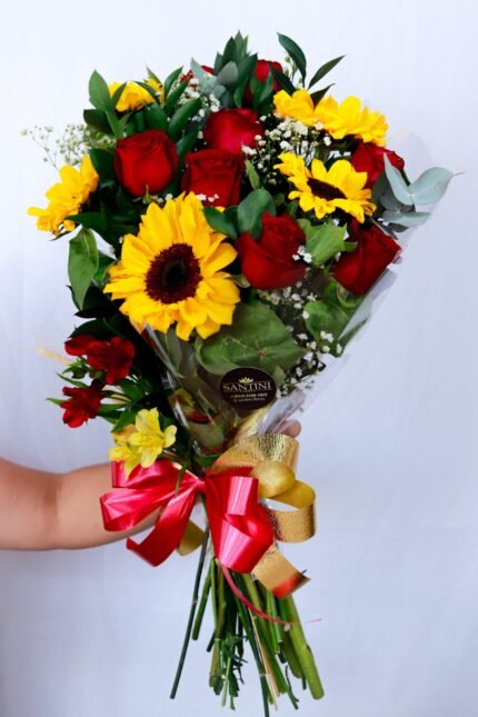 Buquê de Girassol com Rosas